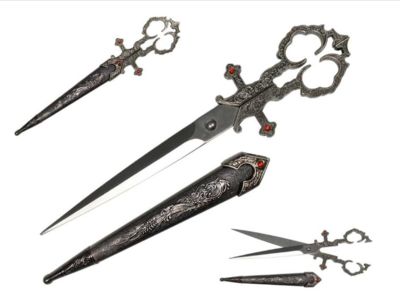 10.5″ Duskshear Renaissance Dagger – Dark Silver