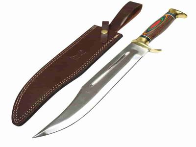 Bone Edge 18″ Hunting Bowie Knife Multi Color  Wood Handle