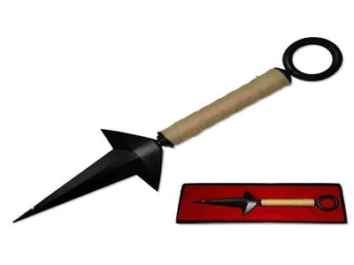 11″ Spikey Metal Solid Prism  Shaped Kunai – Black
